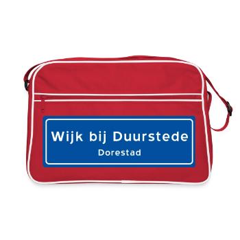 Wijk bij Duurstede place name sign - Retro Bag - red/white - Front
