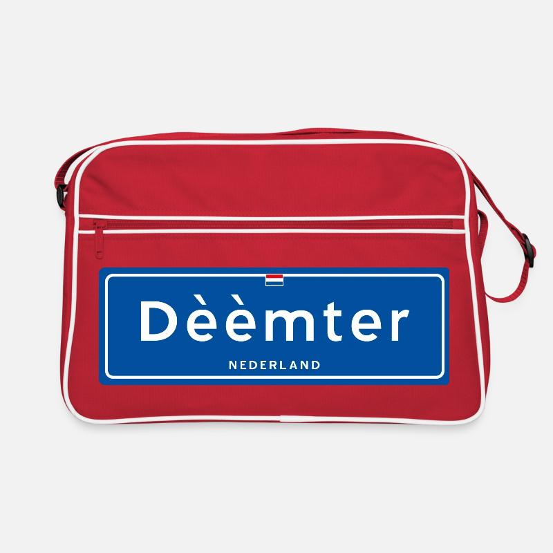 Dèèmter (Deventer) place name sign - Retro Bag - red/white