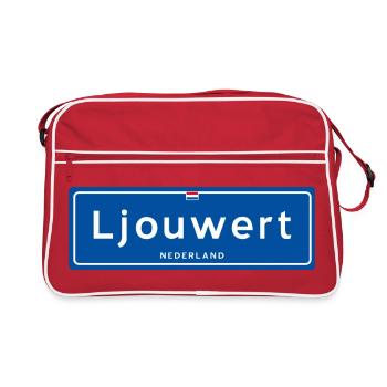Panneau toponymique Ljouwert (Leeuwarden) - Sac Retro - rouge/blanc - Devant