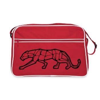 Geometrisches Design des Panthers - Retro Tasche - Rot/Weiß - Vorne