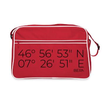 Koordinaten Bern - Retro Tasche - Rot/Weiß - Vorne