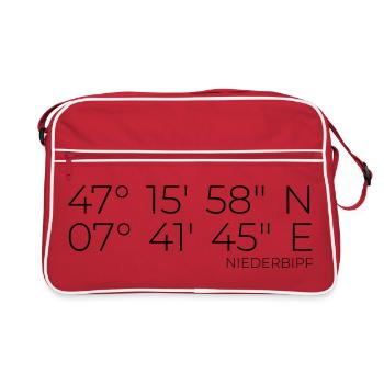 Coordonnées Niederbipp Suisse - Sac Retro - rouge/blanc - Devant