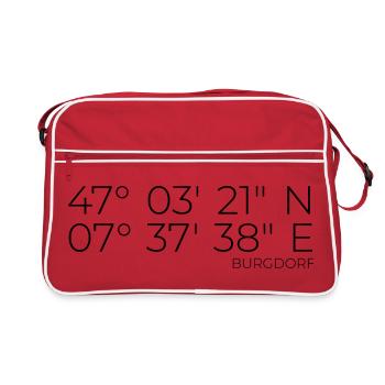 coordonnées Berthoud, Suisse - Sac Retro - rouge/blanc - Devant
