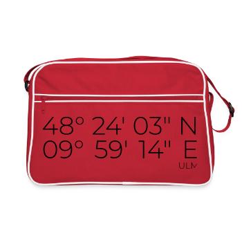 Koordinaten Ulm - Retro Tasche - Rot/Weiß - Vorne