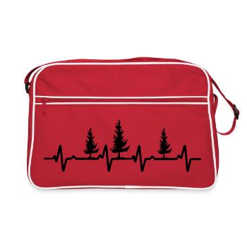 Tree Heartbeat Ekg Trees - Retro Bag - red/white - Front