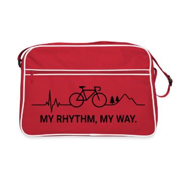 MY RHYTHM MY WAY (Heartbeat - Color Customizable) - Retro Bag - red/white - Front