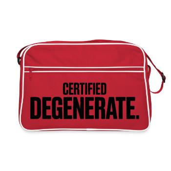 Certified Degenerate - Funny Gen Alpha Memes - Retro Bag - red/white - Front