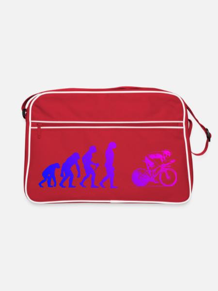 Attention aux fans de vélo de route, déclaration simple - Sac Retro - rouge/blanc - Devant