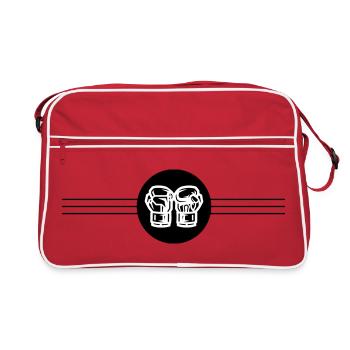 Icône des gants de boxe - Sac Retro - rouge/blanc - Devant