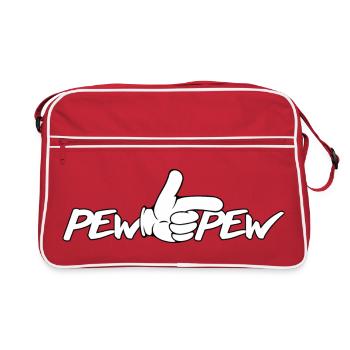 PewPew Laser Rétro Graphique Portable - Sac Retro - rouge/blanc - Devant