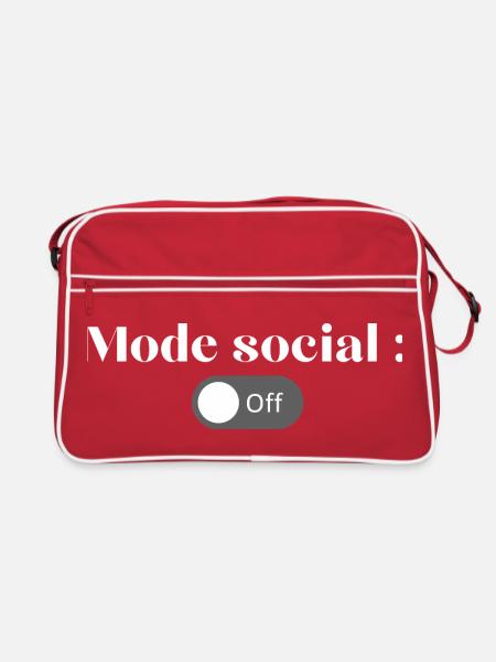 Sozialer Ausschaltmodus - Retro Tasche - Rot/Weiß