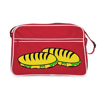 Sandwich Slipper Motiv - Retro Tasche - Rot/Weiß - Vorne