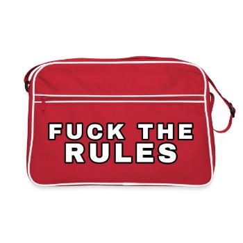 Fuck the Rules - Retro Tasche - Rot/Weiß - Vorne