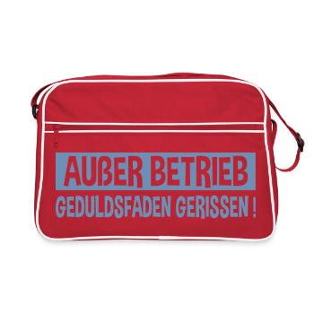 ausser betrieb geduldsfaden gerissen - Retro Tasche - Rot/Weiß - Vorne