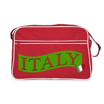 ITALY green with flag - Retro Bag - red/white - Front