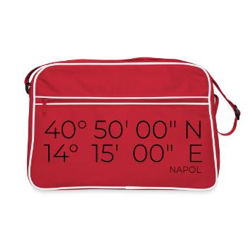 Coordinates: Napoli, Naples, Italy - Retro Bag - red/white - Front