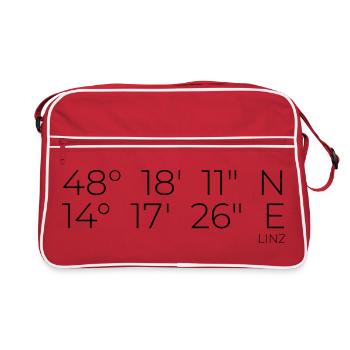 Coordinates Linz, Austria - Retro Bag - red/white - Front