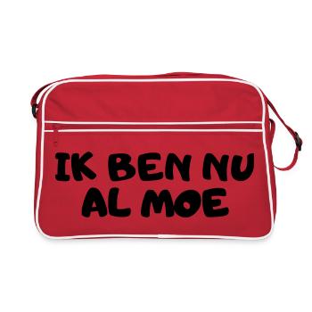 Ich bin schon müde - Retro Tasche - Rot/Weiß - Vorne