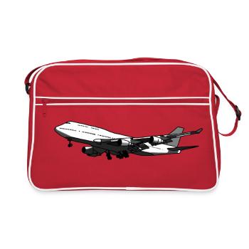 Silhouette d’avion au design dynamique - Sac Retro - rouge/blanc - Devant