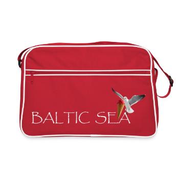 Ostsee Möwe die Eis klaut - Retro Bag - red/white - Front