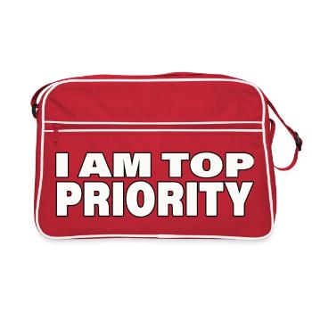 PRIORITÉ - Sac Retro - rouge/blanc - Devant