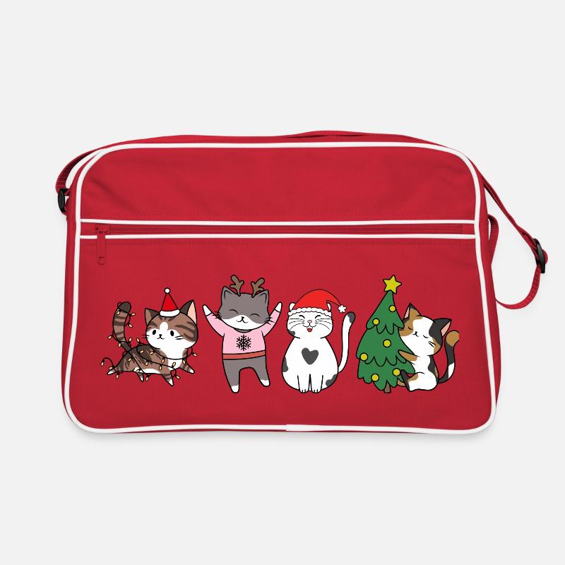 Chat à Noël Sac Retro