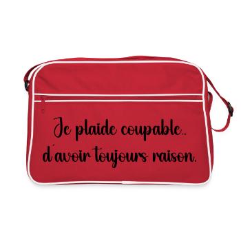 Je plaide coupable, j’ai toujours raison - Sac Retro - rouge/blanc - Devant