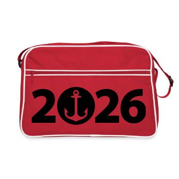 Nautisme 2026, Croisière 2026, Capitaine 2026 - Sac Retro - rouge/blanc - Devant