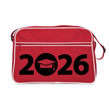 Graduation 2026, Abi 2026, graduation 2026 - Retro Bag - red/white - Front