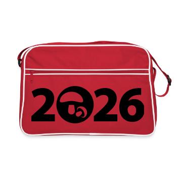 Cueillette champignonnante 2026, champignons 2026, mycologie 2026 - Sac Retro - rouge/blanc - Devant