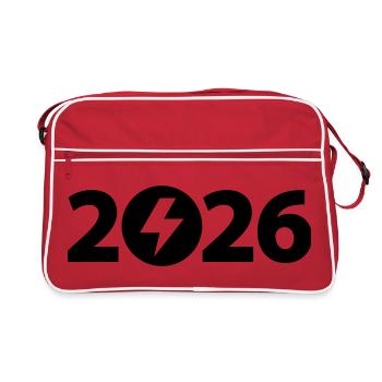Haute tension 2026, Électricien 2026 - Sac Retro - rouge/blanc - Devant
