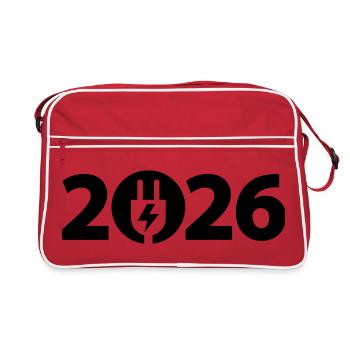 Electrician 2026, Electronics Technician 2026, Electricity 2026 - Retro Bag - red/white - Front