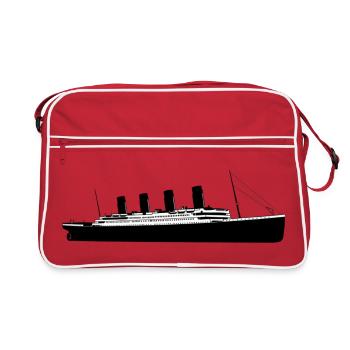 Silhouette de paquebot d’océan Design vintage - Sac Retro - rouge/blanc - Devant