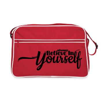 Believe in yourself – Motivational quote design - Retro Bag - red/white - Front