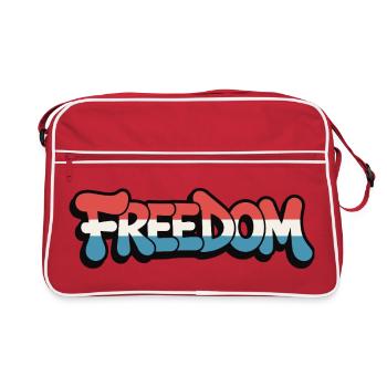 Freedom Typography Statement Design - Retro Bag - red/white - Front