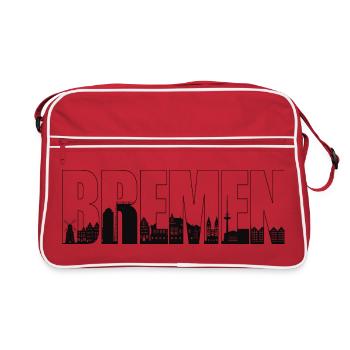 Ville de Brême - Skyline (transparent) - Sac Retro - rouge/blanc - Devant