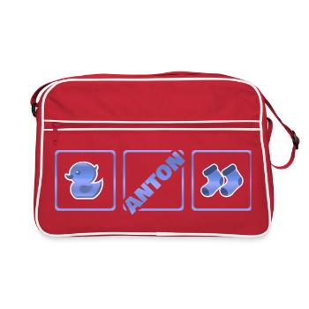 Anton as a child - Retro Bag - red/white - Front