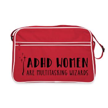 ADHD Women – are multitasking wizards - Retro Bag - red/white - Front