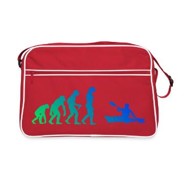 Geschenkidee für einen Kanuten mit Wildwasserkajak - Retro Tasche - Rot/Weiß - Vorne