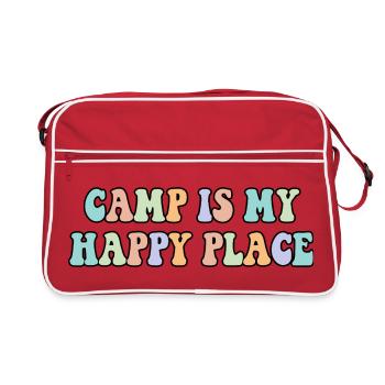 Le camp est mon endroit heureux pour le t-shirt d’amoureux du camping - Sac Retro - rouge/blanc - Devant