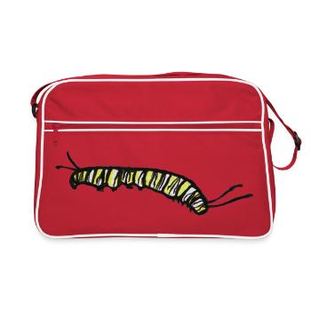 Striped Yellow Caterpillar - Retro Bag - red/white - Front