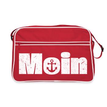 Moin mit Anker Design - Retro Tasche - Rot/Weiß - Vorne