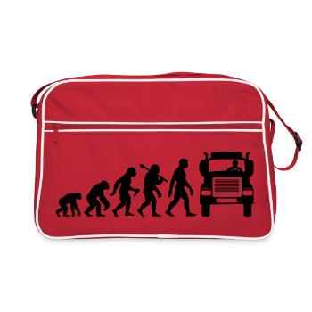 Retro LKW Fahrer Evolution Für Fernfahrer - Retro Tasche - Rot/Weiß - Vorne
