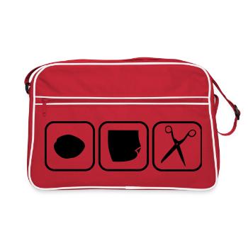 pierre papier ciseaux puits - Rock paper scissors - Sac Retro - rouge/blanc - Devant
