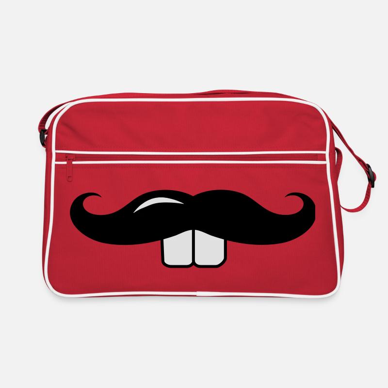 Schnurrbart mit Hasenzähne Retro Tasche