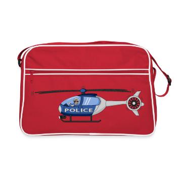 Police Helicopter Pilot - Retro Tasche - Rot/Weiß - Vorne