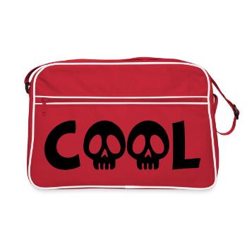 Crâne et cool (noir) - Sac Retro - rouge/blanc - Devant