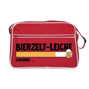 Bierbar Bierzeltleiche Bierfest Trinker - Retro Tasche - Rot/Weiß - Vorne