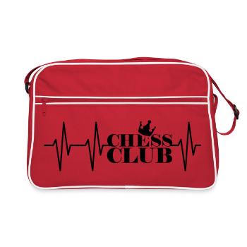Club d’échecs pouls coeur symbole Crown Club - Sac Retro - rouge/blanc - Devant