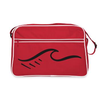 Abstract Geometric Wave Pattern - Retro Bag - red/white - Front